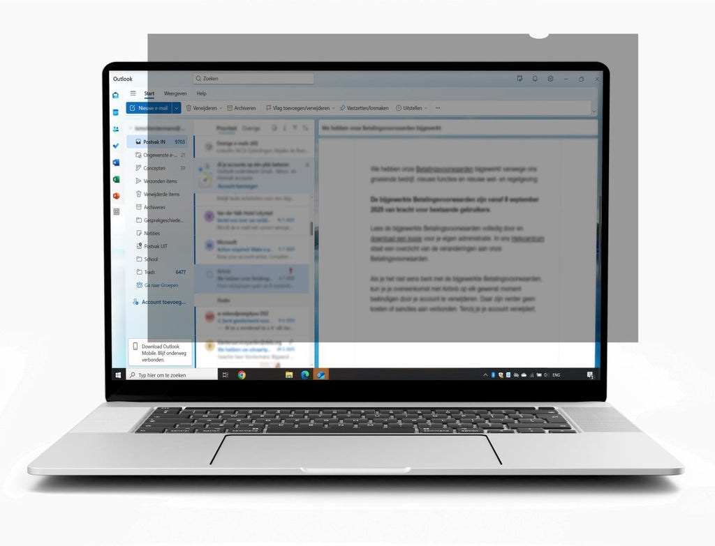 Privatech® 17,3 inch privacy filter voor grote laptop, 382×215 mm 16:9